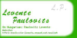 levente paulovits business card